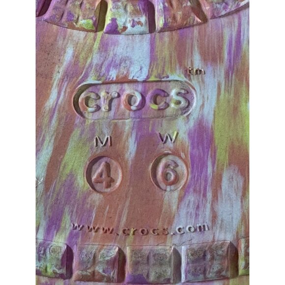 Crocs womens 6 sandels pink -yellow-orange open toe - Picture 13 of 16